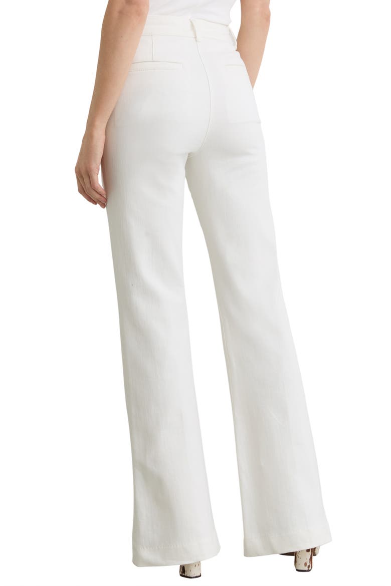 Athena Sailor High Cut Leather Pants, Alternate, color, WHITE