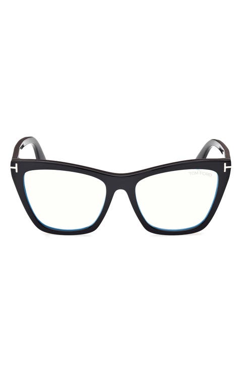 54mm Cat Eye Blue Light Blocking Optical Glasses