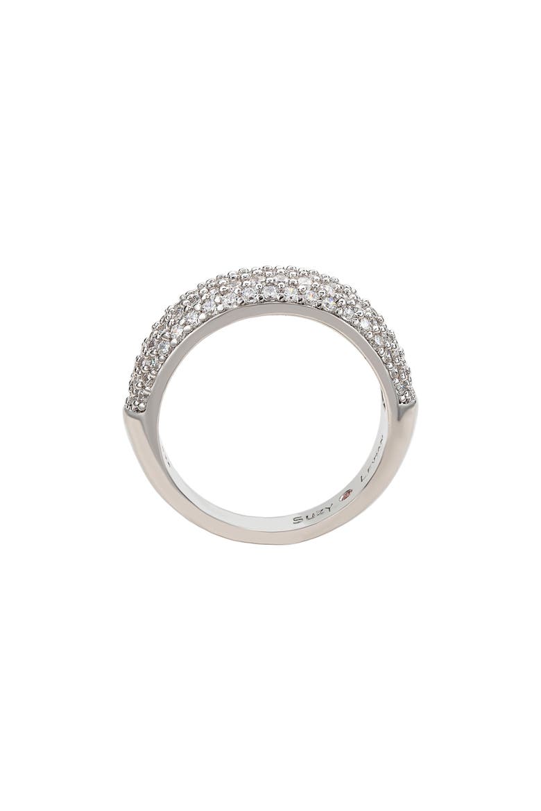 Cubic Zirconia Pavé Band Ring, Alternate, color, WHITE
