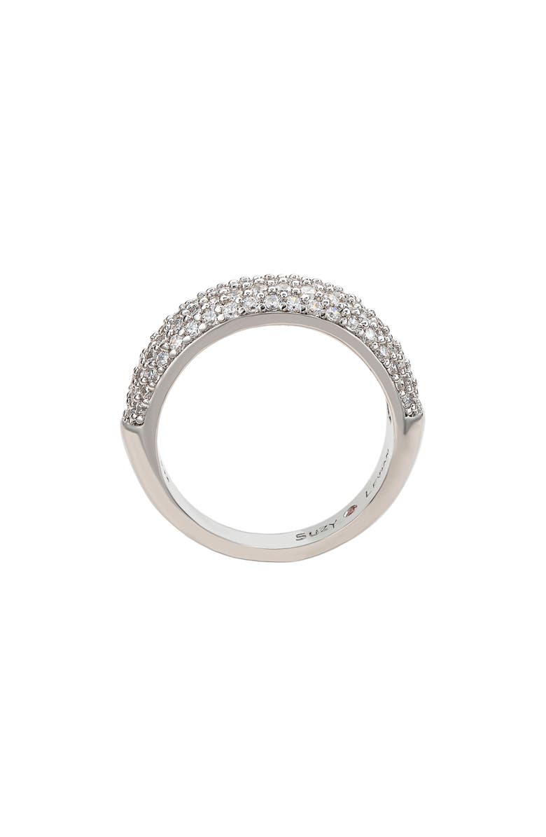 SUZY LEVIAN Cubic Zirconia Pavé Band Ring, Alternate, color, White