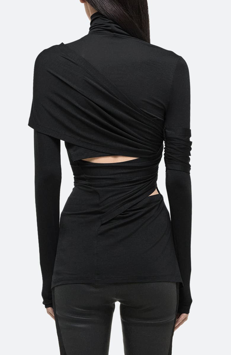 Helmut Lang Protection Draped Asymmetric Turtleneck Top, Alternate, color,