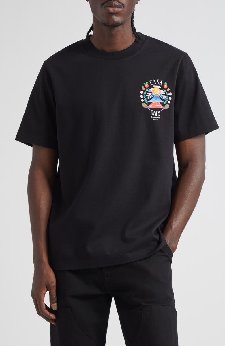 Casablanca Casa Way Mountain Organic Cotton Graphic T-Shirt, Main, color, Casa Way Mountain