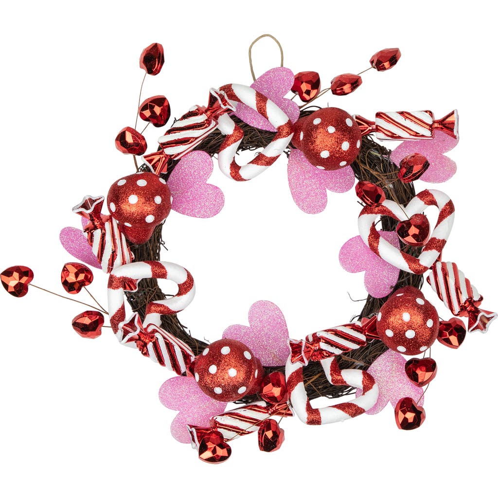 Northlight Candies And Hearts Valentine's Day Wreath Unlit, 16" In Red