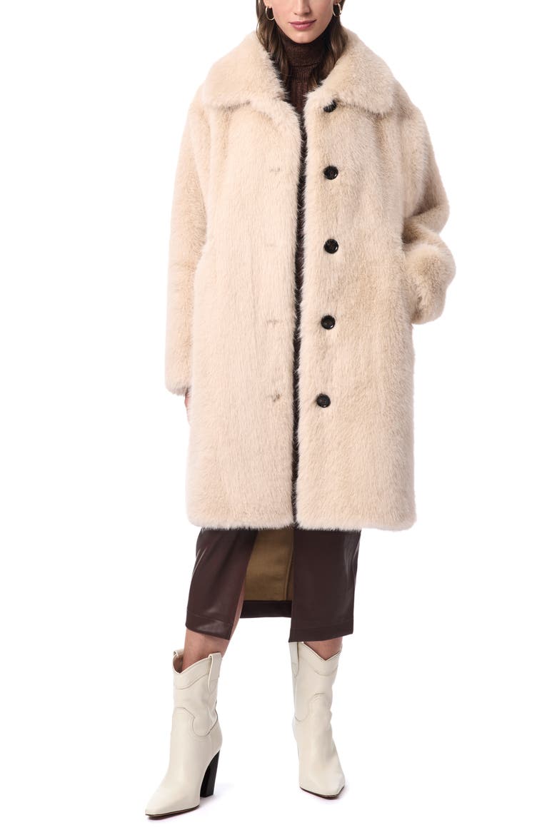 Faux Fur Swing Coat, Alternate, color, MISTY GOLD