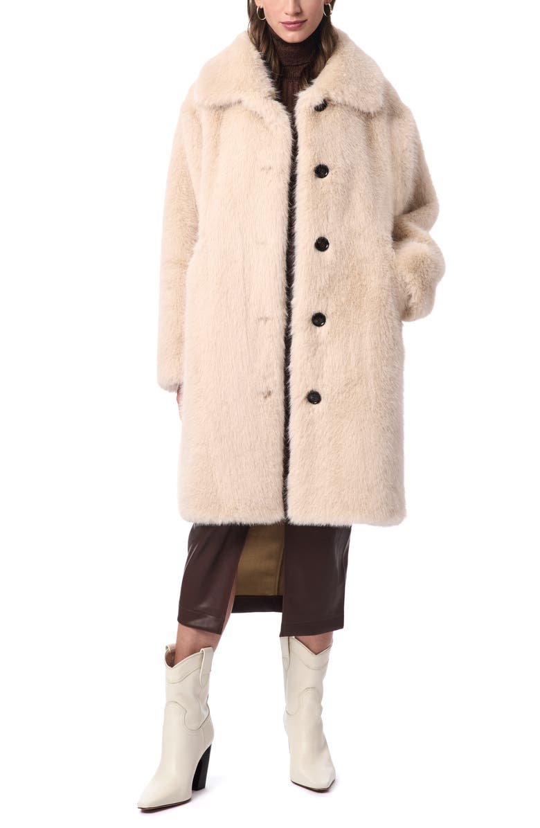 Bernardo Faux Fur Swing Coat, Alternate, color,