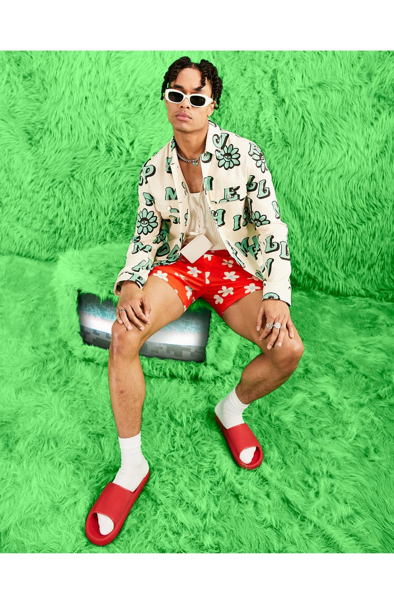 ASOS DESIGN Print Oversize Cotton Twill Shirt Jacket, Alternate, color, 