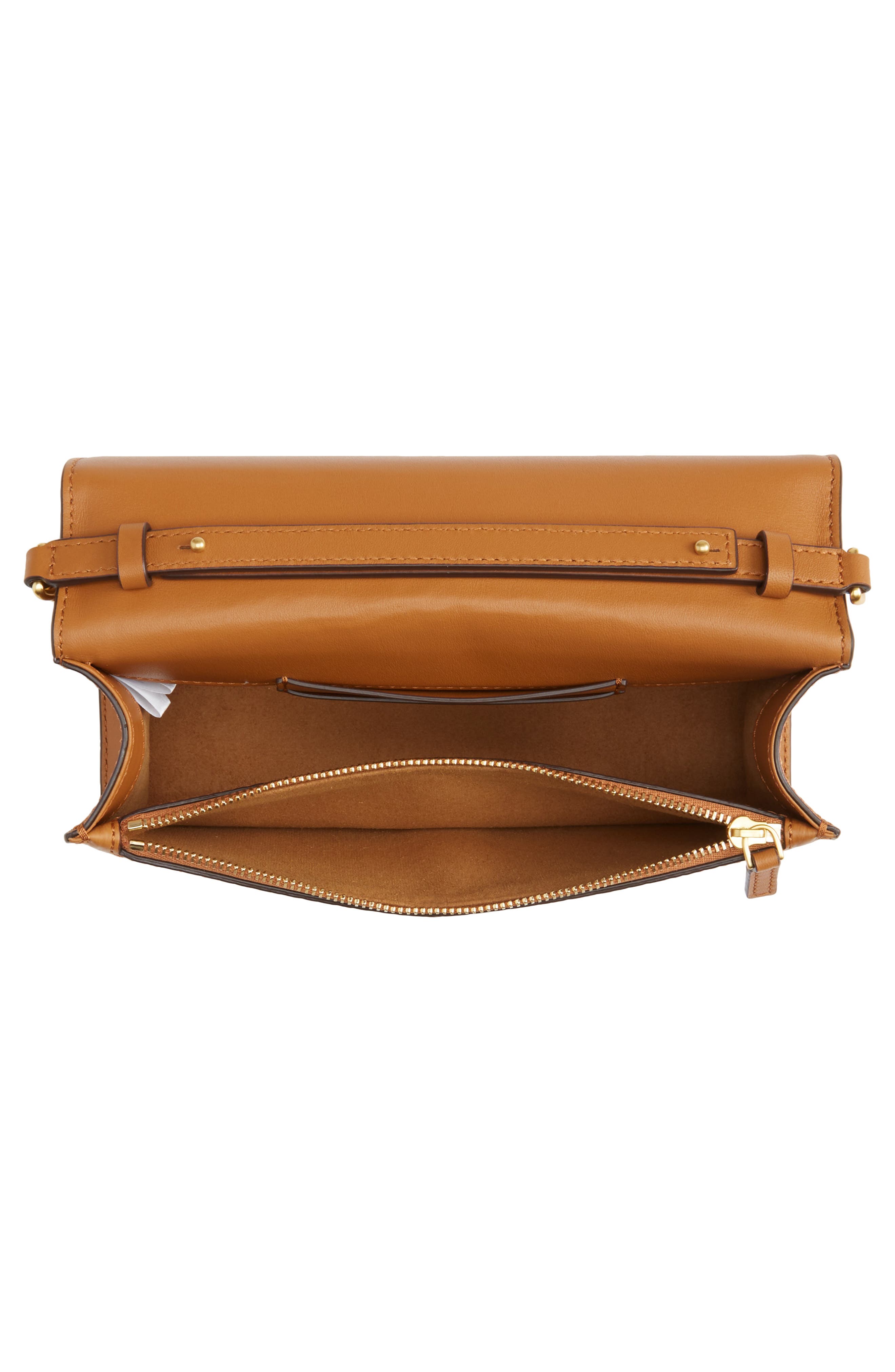 Mini Aren Shoulder Bag in Visetos, Alternate, color, COGNAC