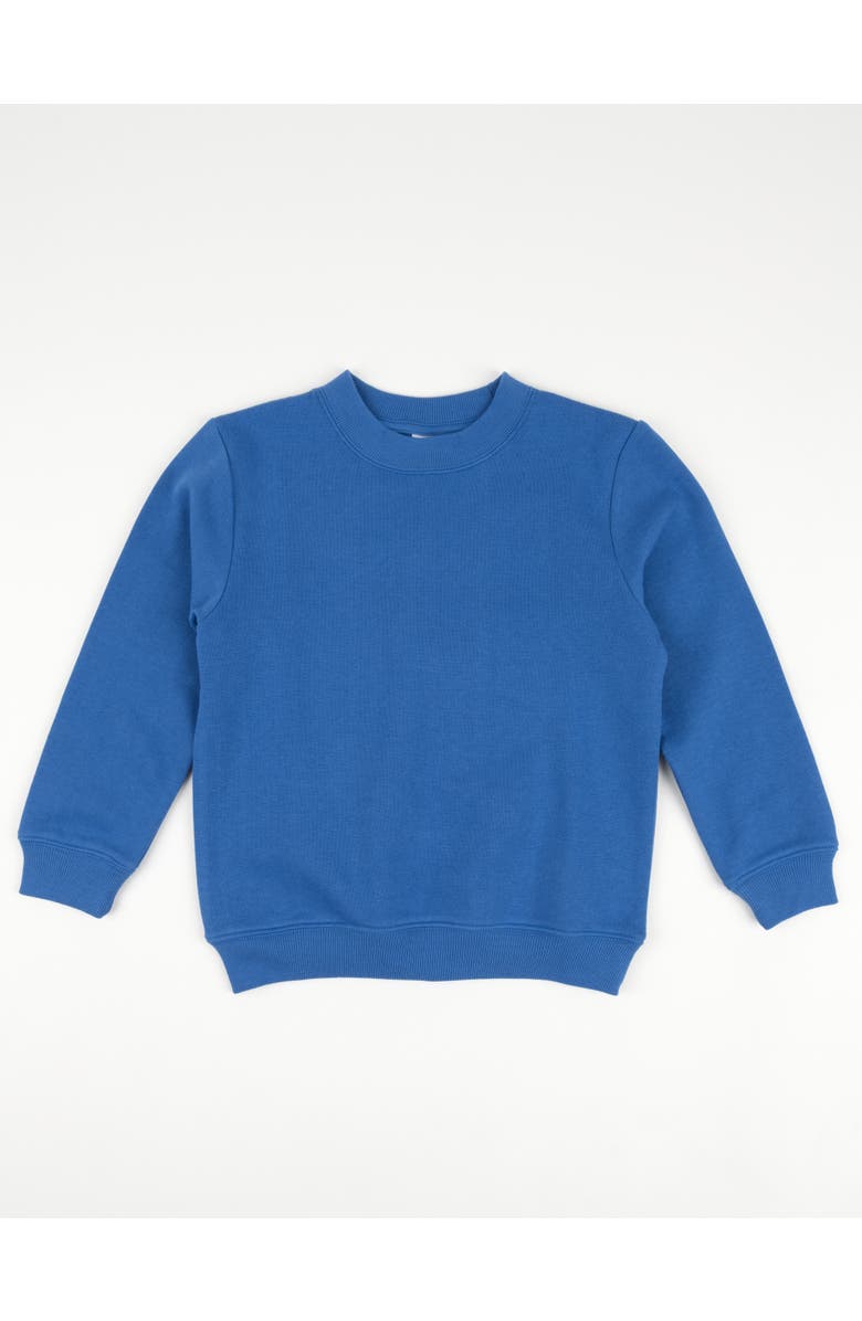 Leveret Kids Pullover Sweatshirt, Long Sleeve, Solid Colors, Main, color, Royal Blue