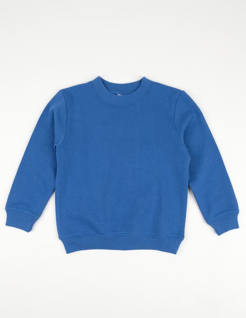 Leveret Kids Pullover Sweatshirt, Long Sleeve, Solid Colors in Royal Blue 