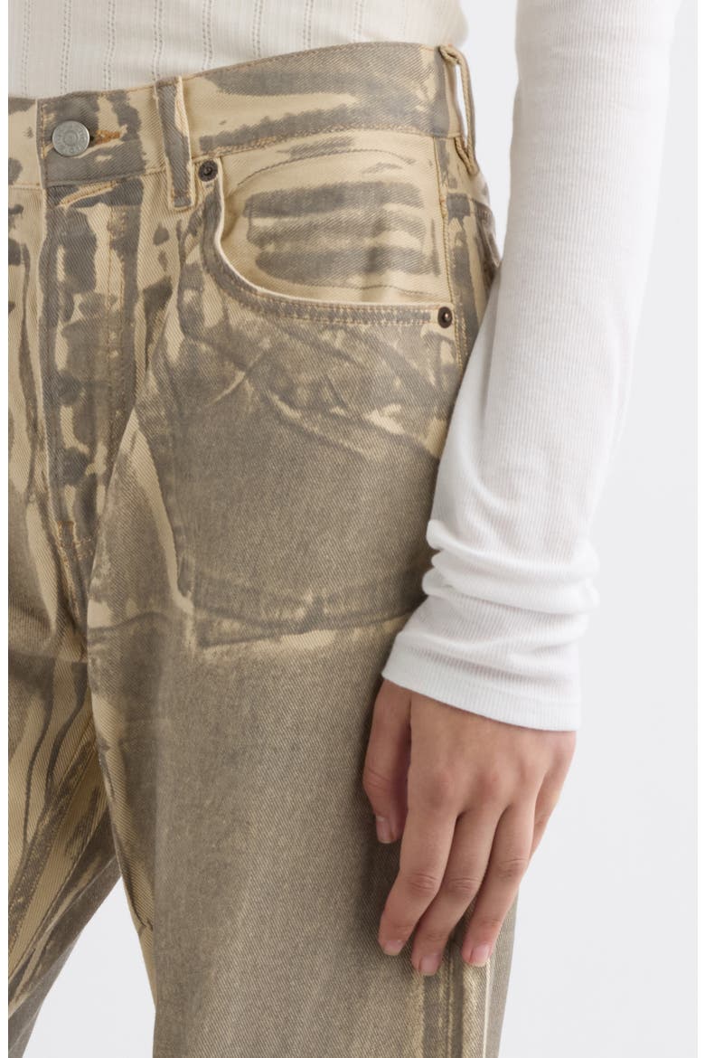 Pentyone Lux Overprint Jeans, Alternate, color, BEIGE/ SAGE GREEN