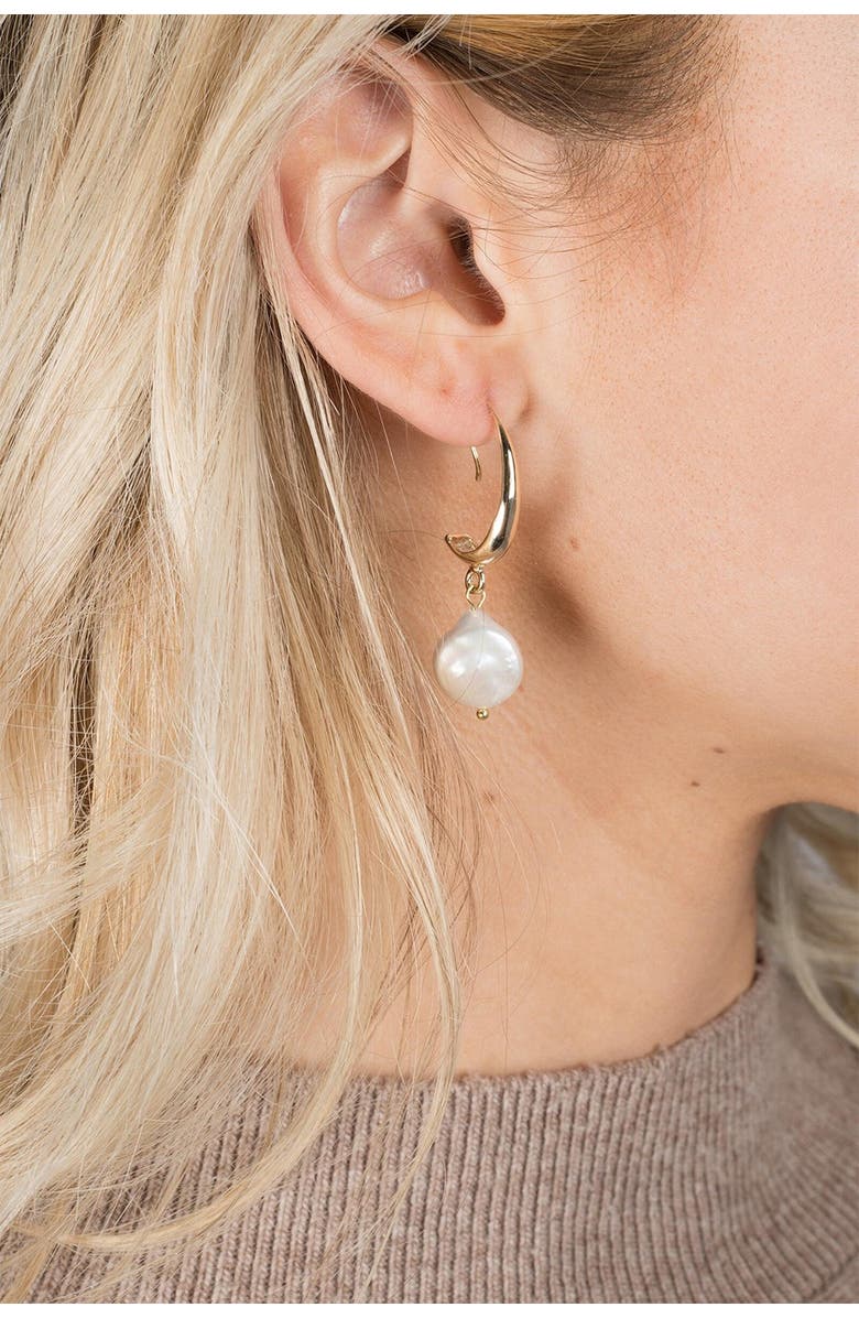 SAACHI Haven Freeform Freshwater Pearl Drop Earrings, Alternate, color, Gold