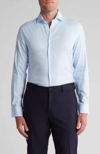 DENIM AND FLOWER Cotton Blend Dobby Button-Up Shirt