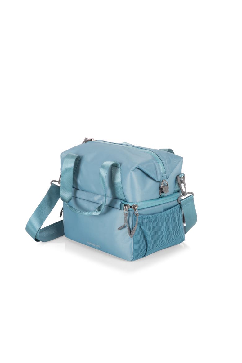 Tarana Recycled Lunch Bag Cooler with Utensils, Alternate, color, Aurora Blue