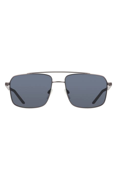Traveler Strike 58mm Polarized Rectangular Sunglasses