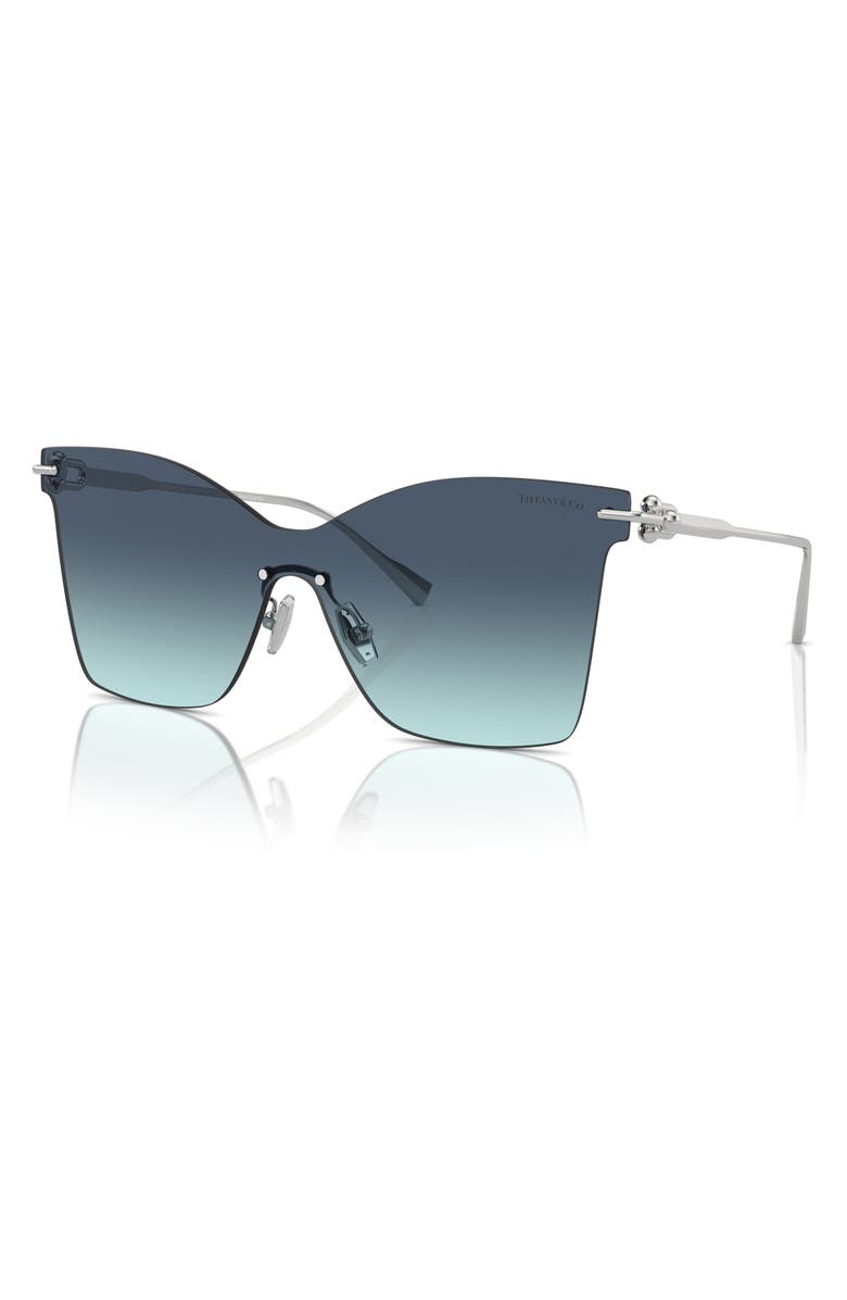 Tiffany & Co. 143mm Gradient Rimless Butterfly Shield Sunglasses, Alternate, color, Blue Gradient