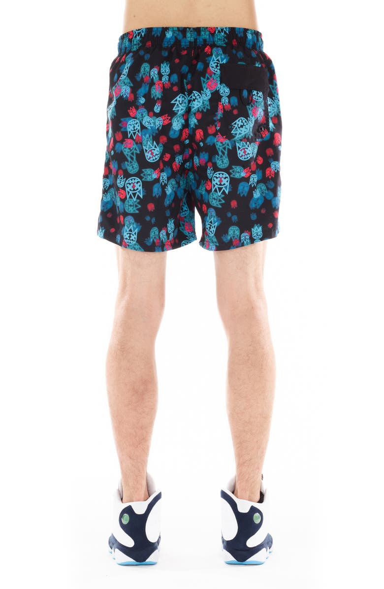 Cult of Individuality Print Swim Trunks, Alternate, color,