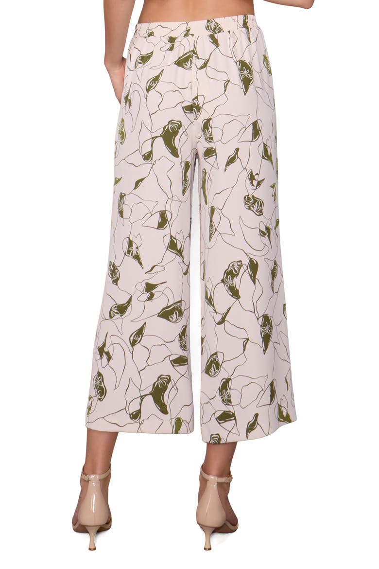 Crepe Wide Leg Pants, Alternate, color, BONE OLIVE ABSTRACT