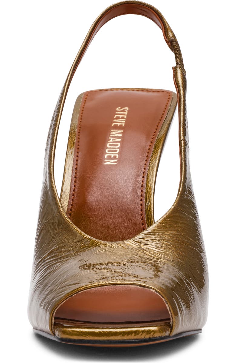 Steve Madden Lucian Slingback Peep Toe Sandal, Alternate, color, Olive Crinkle Patent