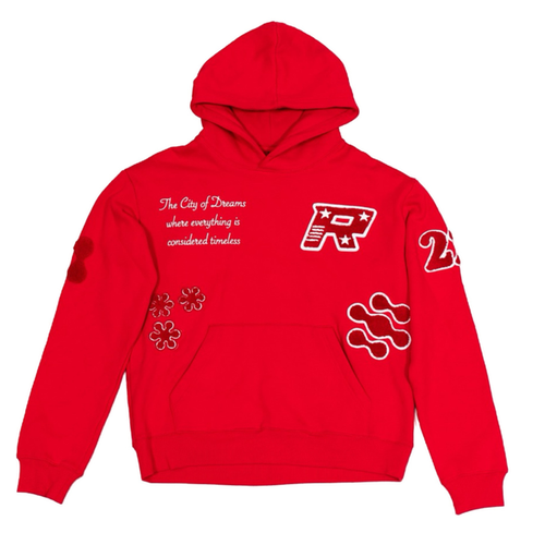 Retrovert Varsity Hoodie In Red
