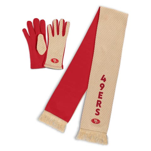 Women
s WEAR by Erin Andrews San Francisco 49ers Tonal Microcheck Scarf 
Glove Set