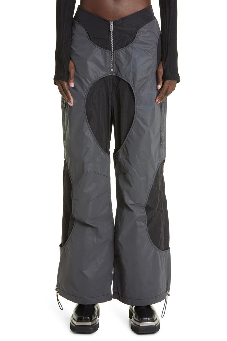 Reflective Overlay Parachute Pants, Main, color, BLACK REFLECTIVE
