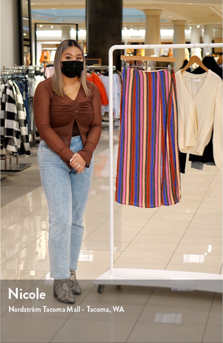 Split Stripe Midi Skirt, sales video thumbnail