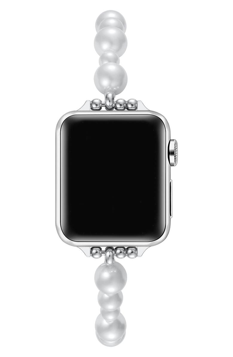The Posh Tech Maeve 38mm Imitation Pearl Apple Watch<sup>®</sup> Bracelet Watchband, 42mm, Alternate, color, White