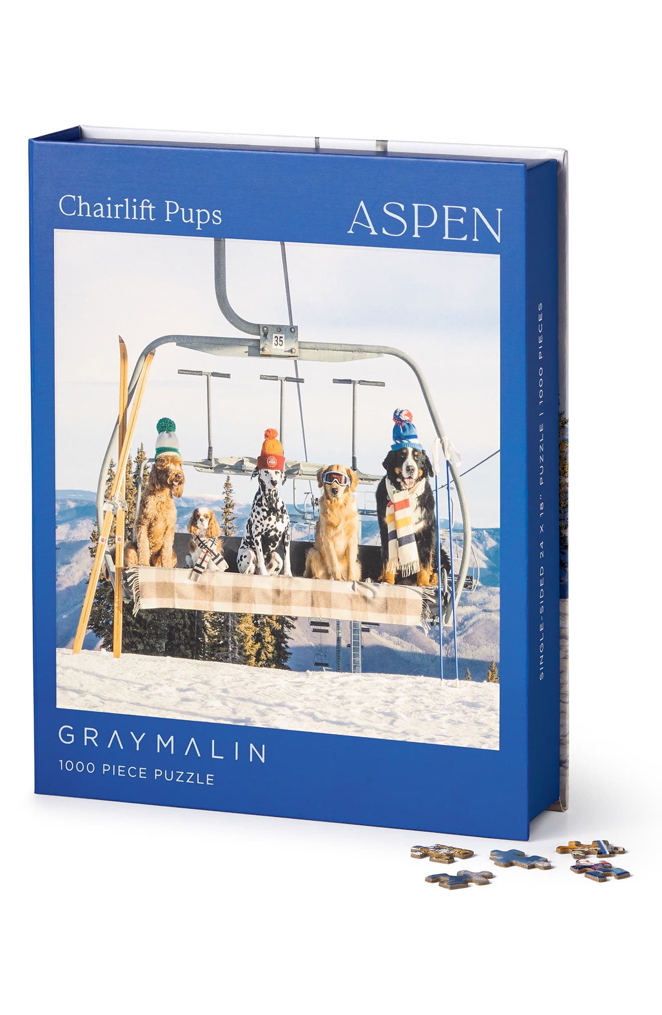 Gray Malin Chairlift Pups 1,000 Piece Puzzle
