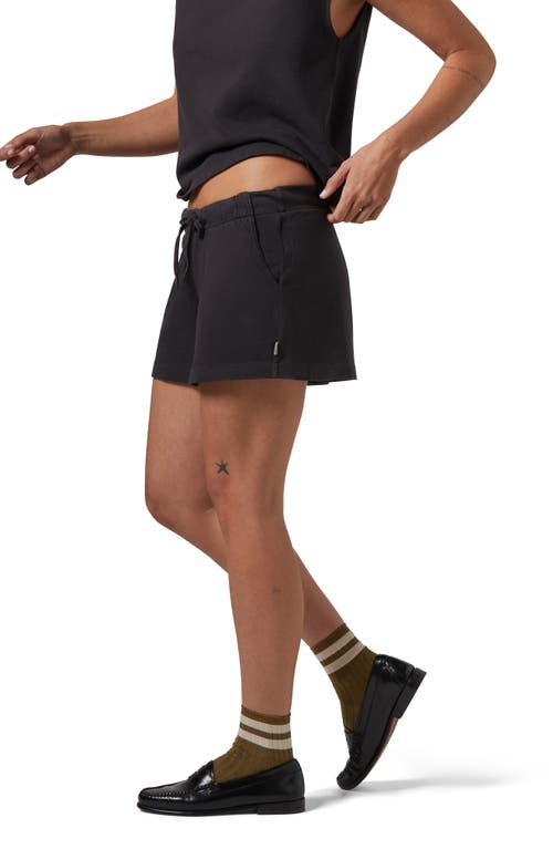 Brixton Carefree Organic Cotton Drawstring Shorts In Black