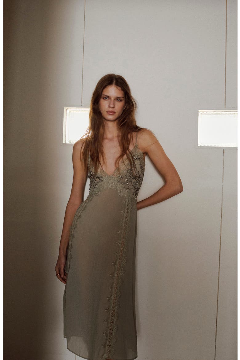 Sequin Lace Sleeveless Midi Dress, Alternate, color, PASTEL GREEN