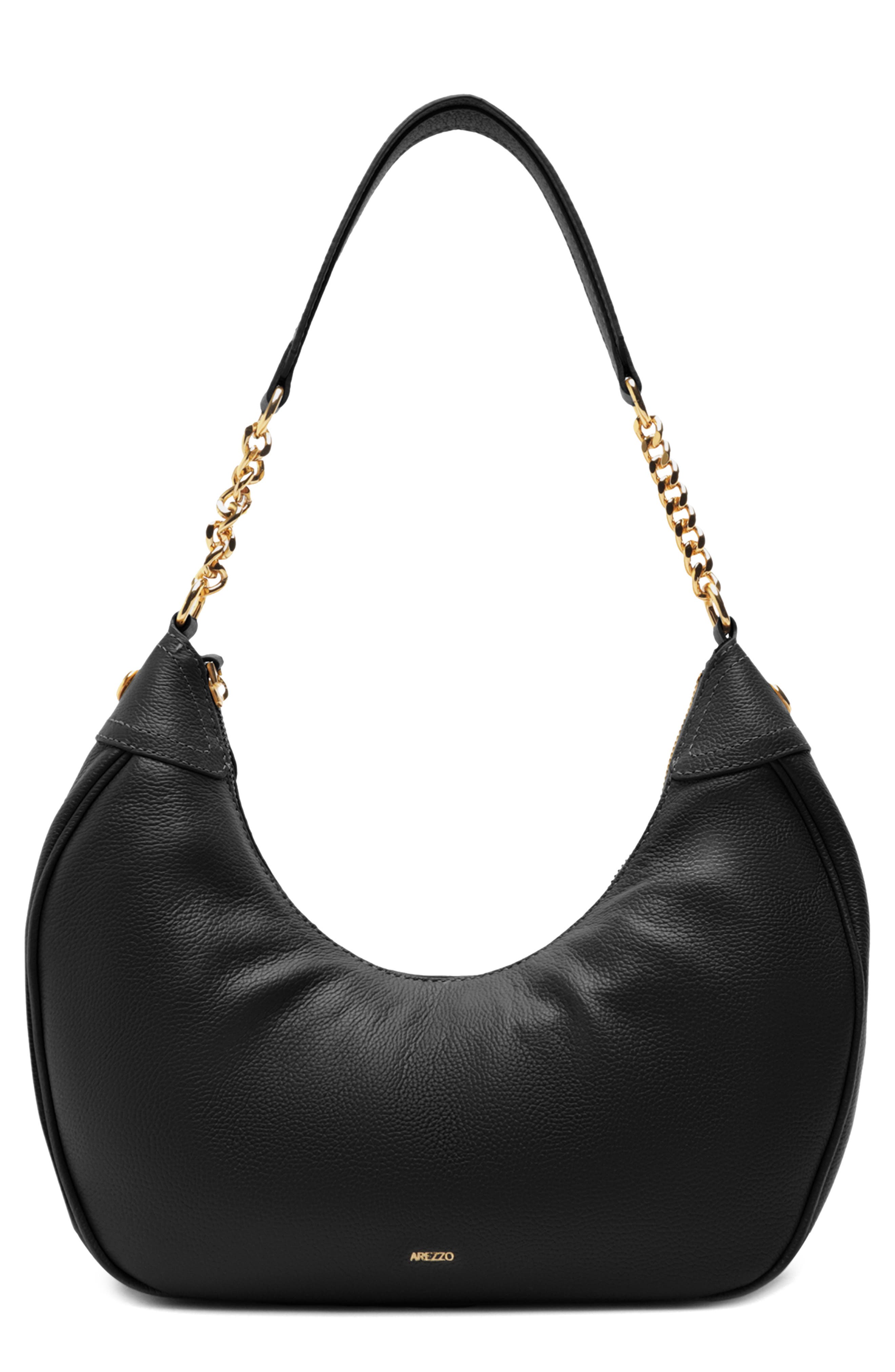 Arezzo Large Elena Leather Hobo, Main, color, 