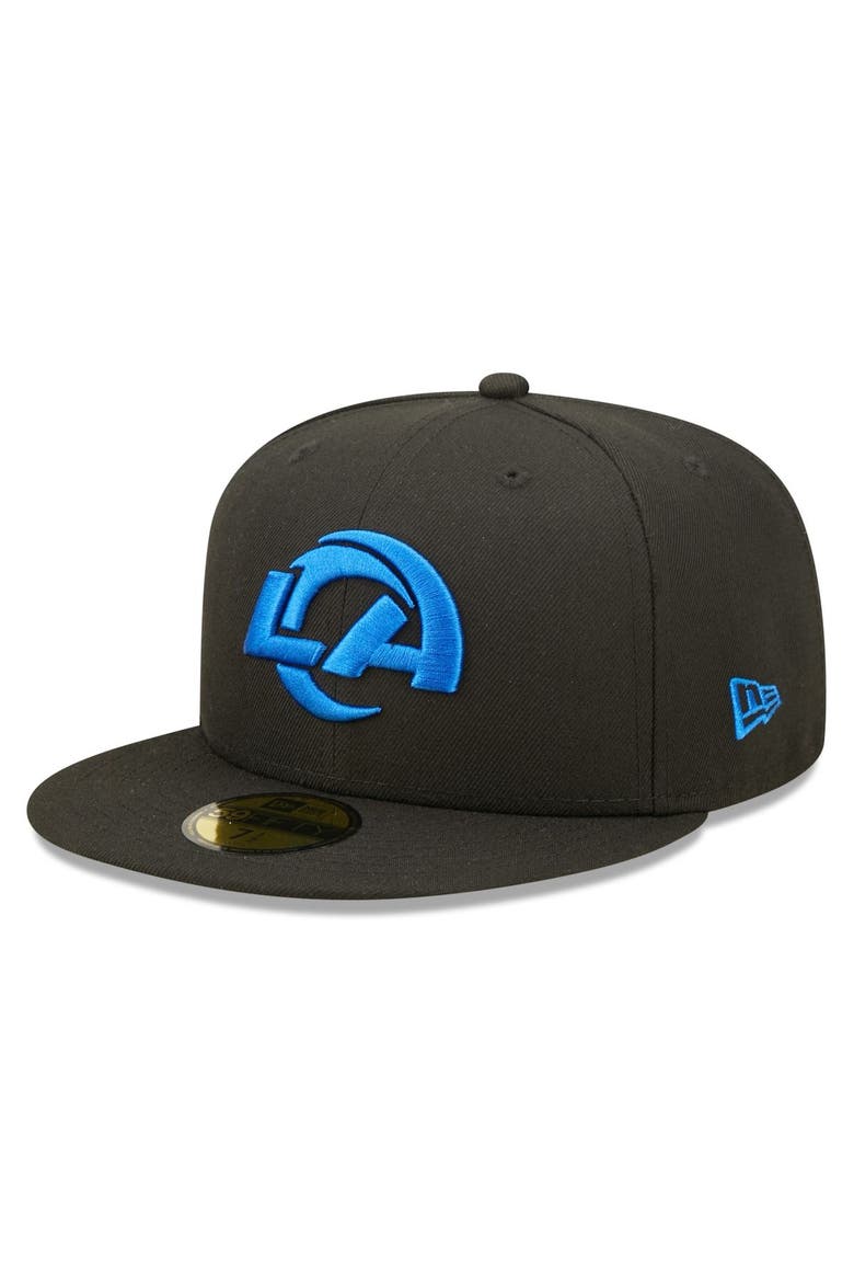Men's New Era Black Los Angeles Rams Super Bowl LVI Champions Side Patch 59FIFTY Fitted Hat, Alternate, color, Black