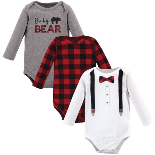 Little Treasure Babies' Triple Pack Long-sleeve Infant Bodysuits In Multi