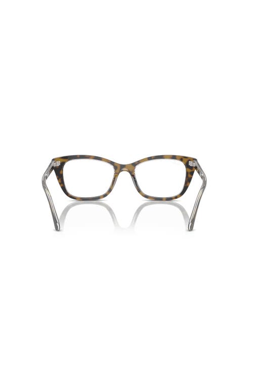 Ray Ban Ray-ban 52mm Rectangle Optical Glasses In Brown