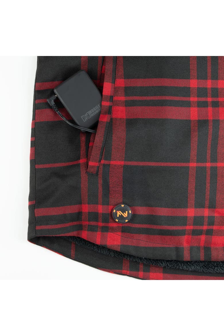 3 Season Flannel Heated Shirt Jacket, Alternate, color, Red