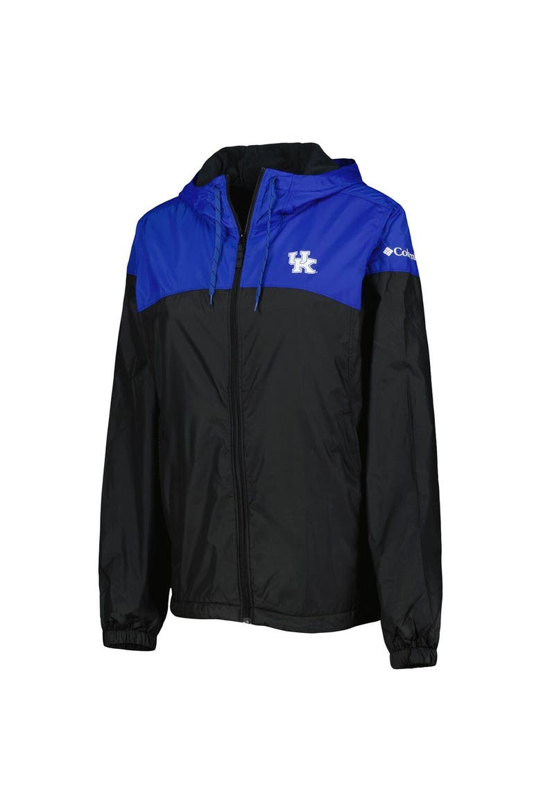 Women's Columbia Black/Royal Kentucky Wildcats Flash Forward Full-Zip Hoodie Windbreaker Jacket, Alternate, color, Black