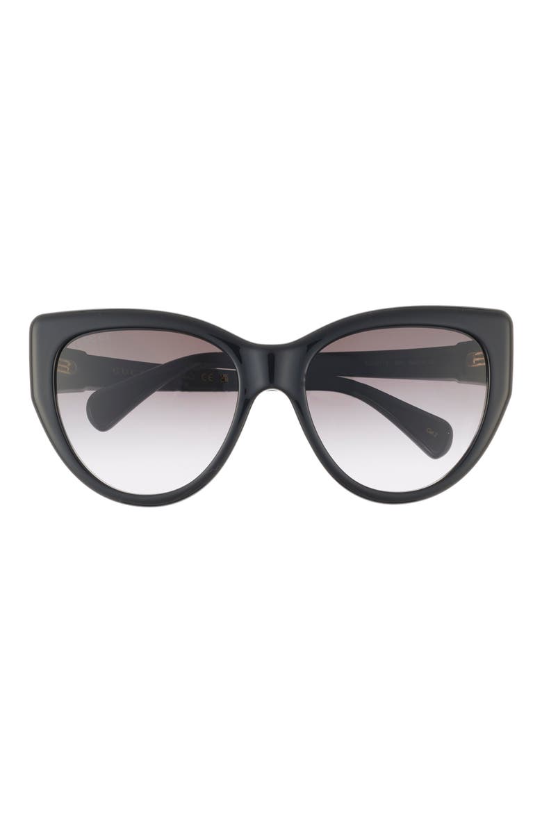 56mm Cat Eye Sunglasses, Main, color, BLACK BLACK GREY
