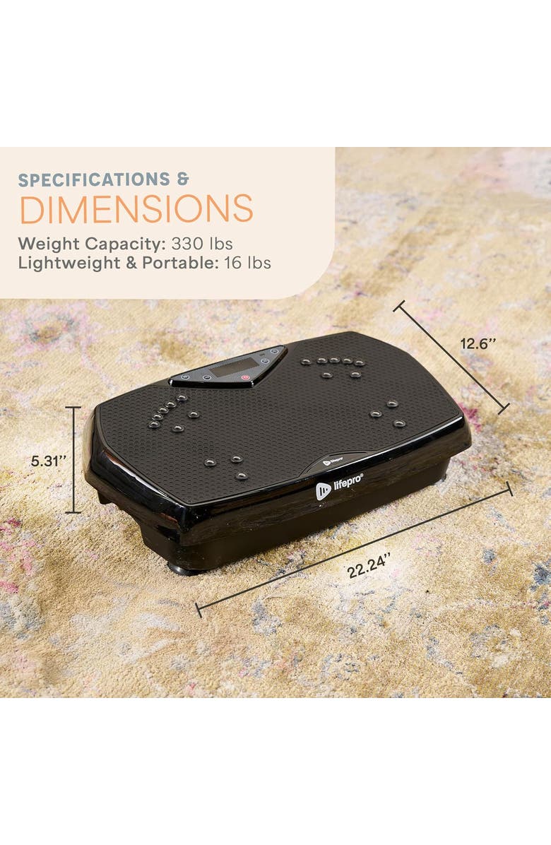 Lifepro Vibration Plate Exercise Machine Magnetic Acupoints Platform for Muscle Toning and Recovery, Alternate, color, Black