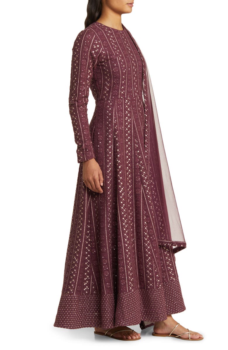 Sani Samud Embroidered Long Sleeve Anarkali with Dupatta, Alternate, color, 