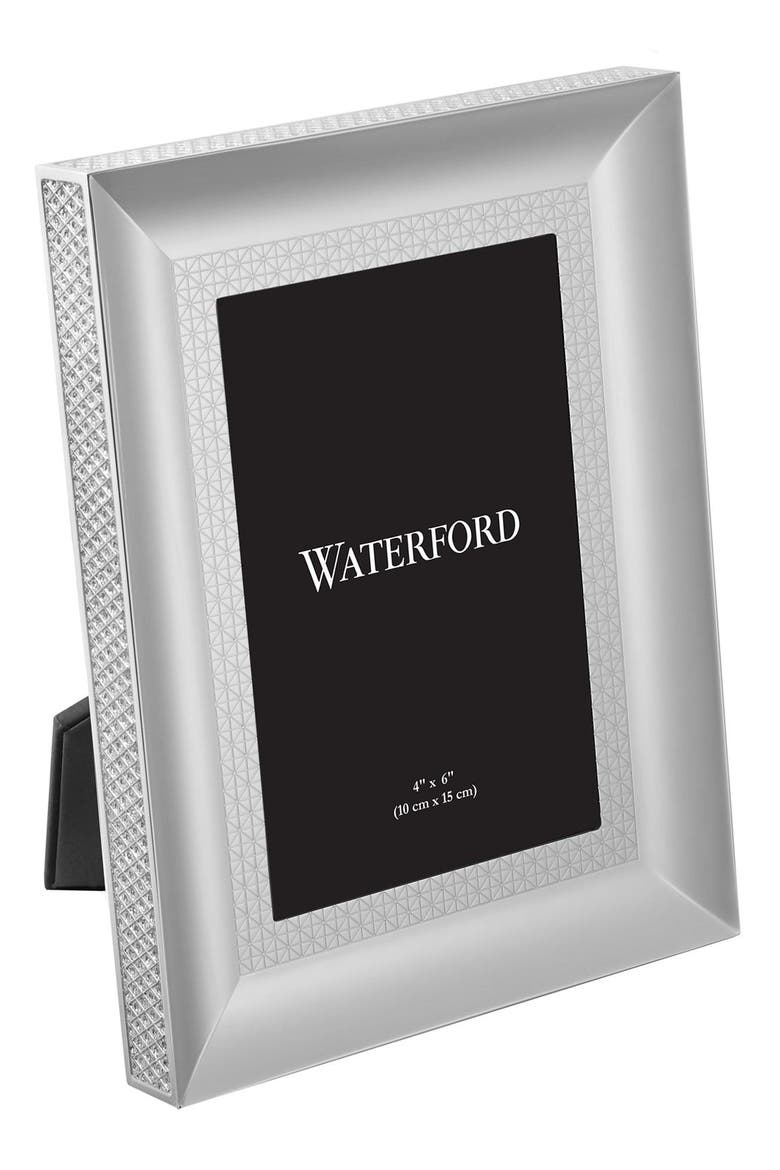 Lismore Diamond Lead Crystal Picture Frame, Alternate, color, SILVER