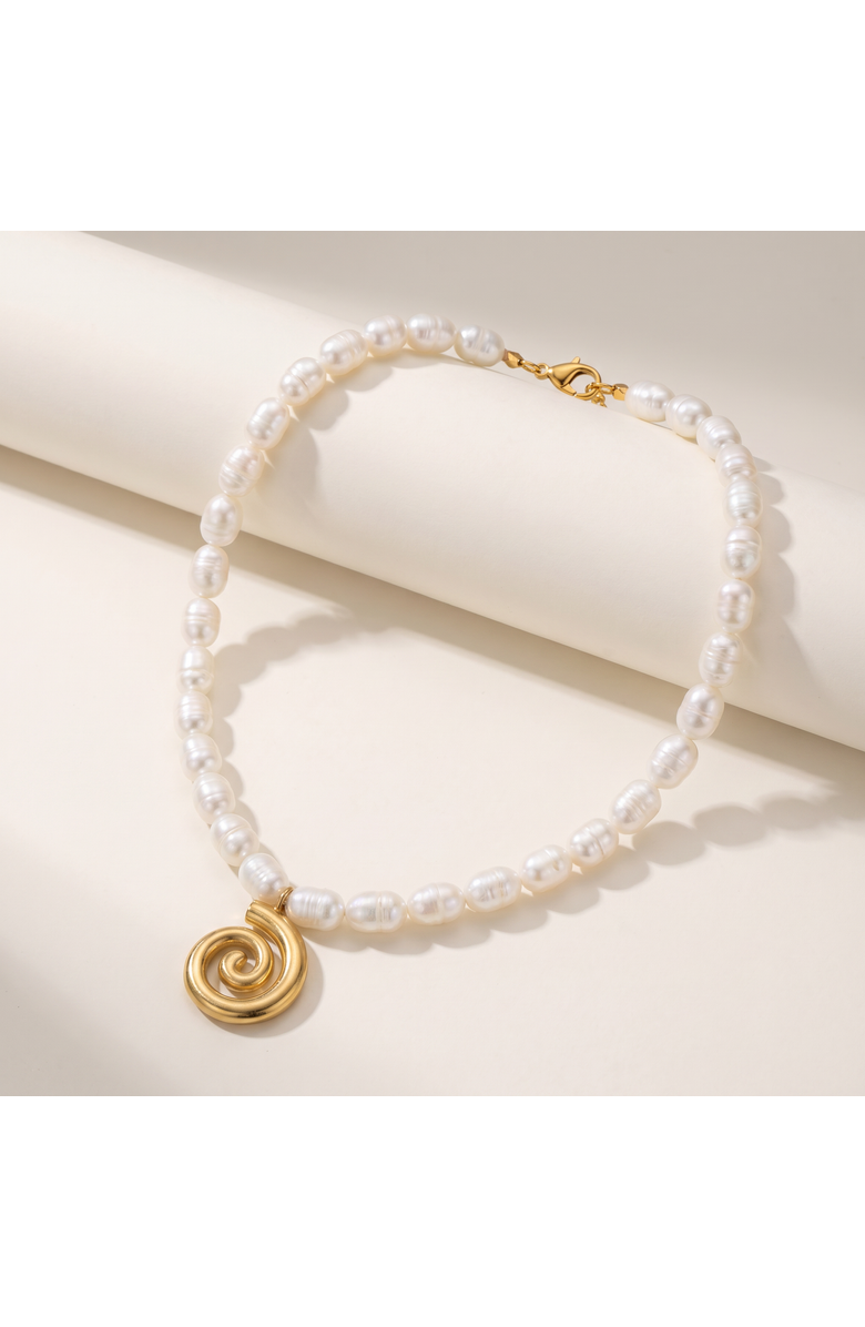 Bliss Diamond Athena 18" Pearl 18k Gold Plated Pendant Necklace, Alternate, color, 18K Yellow Gold