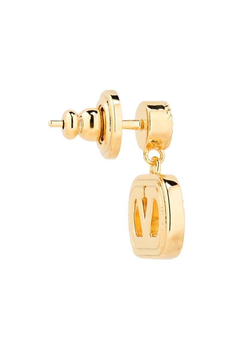 Ovalette Logo Drop Earrings, Alternate, color, GOLD