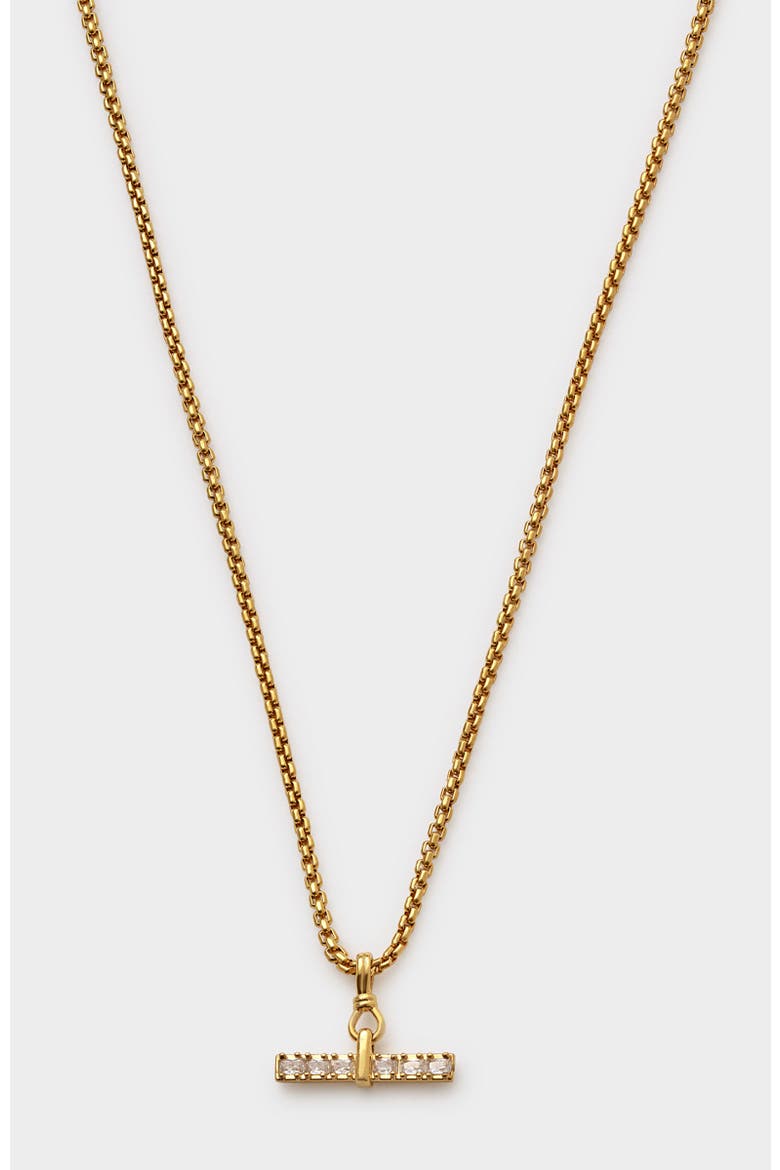 Lustre T-Bar Necklace, Main, color, Gold Coated