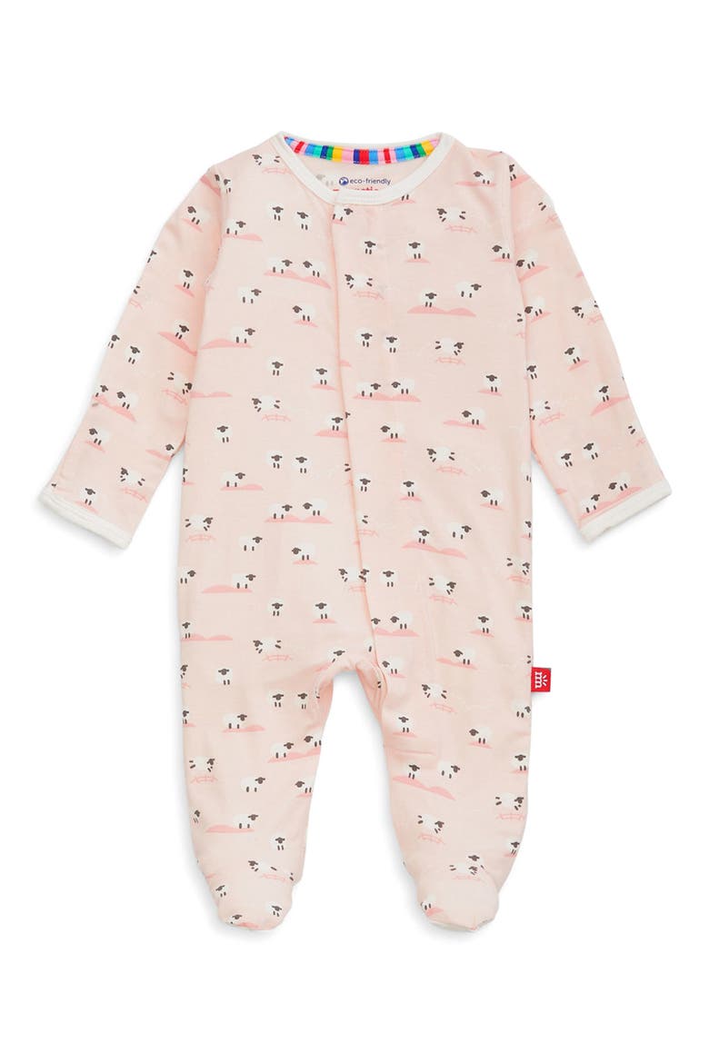 Baa Baa Fitted One-Piece Pajamas, Main, color, PINK