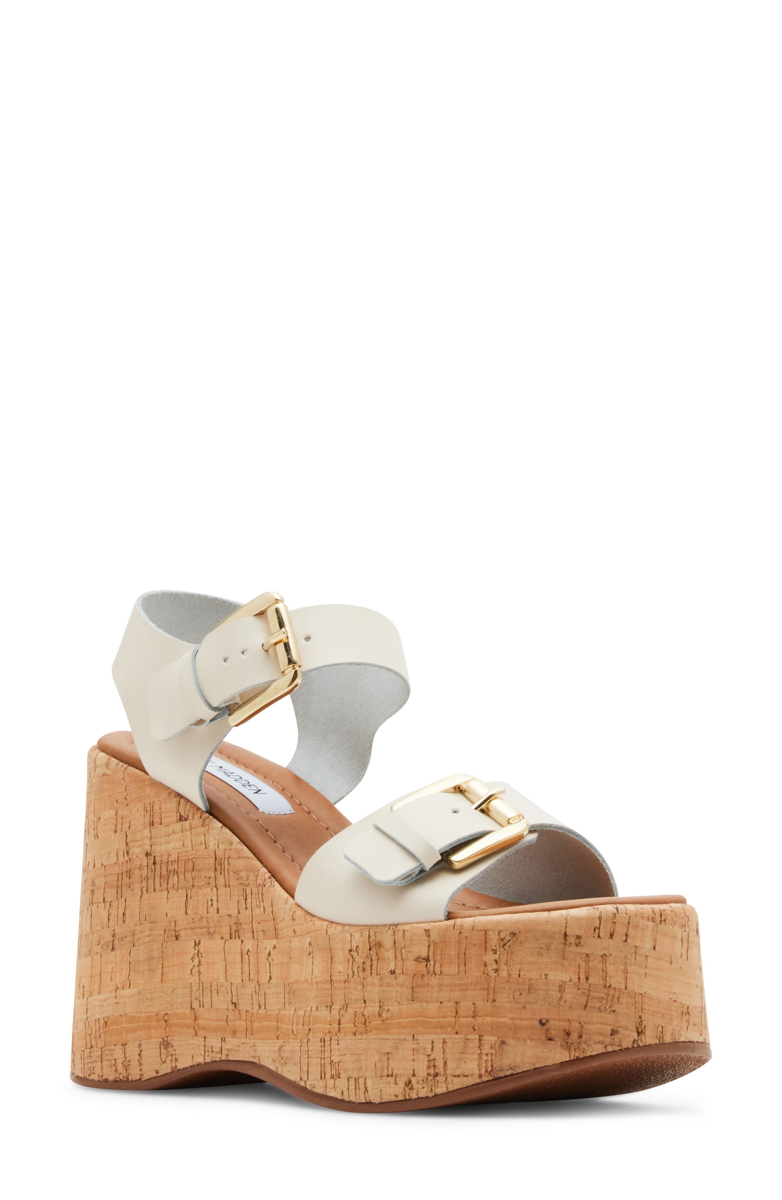 Steve Madden River Platform Wedge Sandal, Main, color, Bone Leather