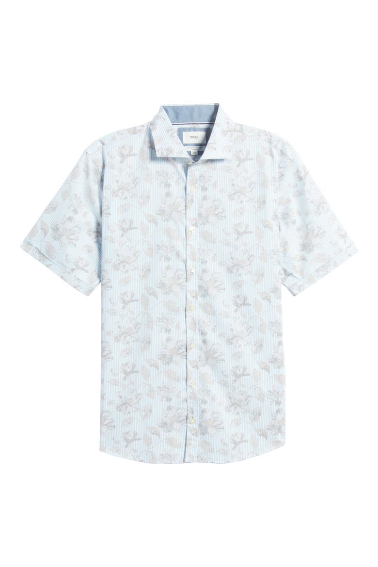 Hardy Cotton Short Sleeve Button-Up Shirt, Alternate, color, FROZEN