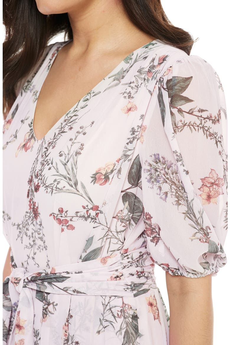 Phoebe Floral Puff Sleeve Chiffon Maxi Dress, Alternate, color, BLUSH