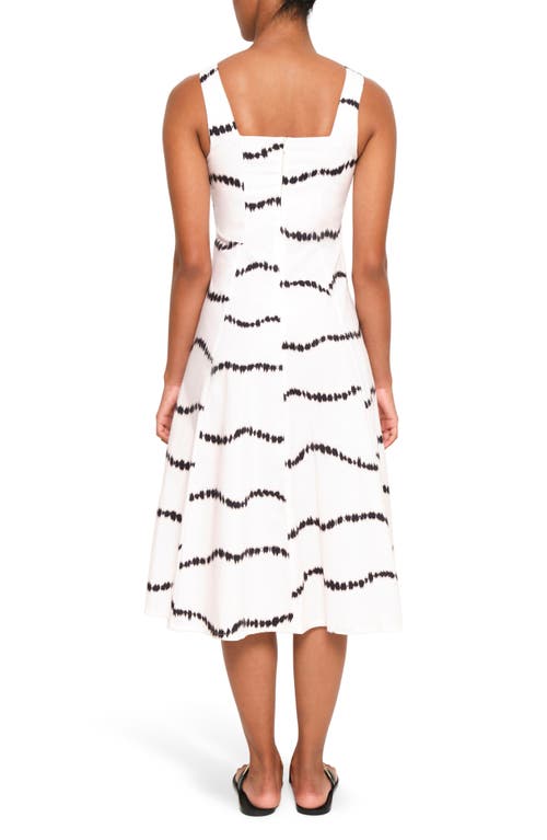 The Lulo Project Sea Stretch Cotton Midi Dress In Beige Waves