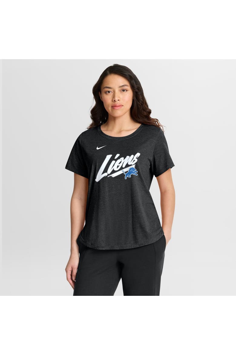 Women's Nike Black Detroit Lions Primetime Tri-Blend T-Shirt, Main, color, Black