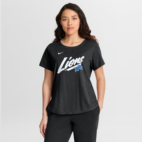 Women's Nike Black Detroit Lions Primetime Tri-Blend T-Shirt